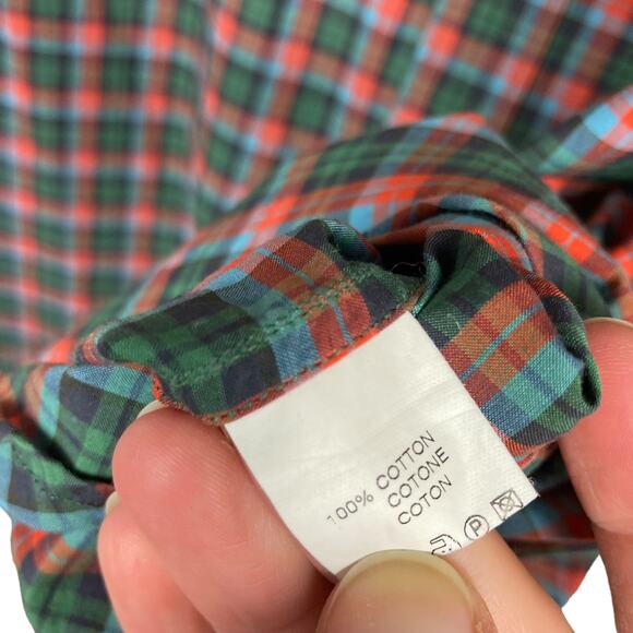 Todd Snyder Green Orange Plaid Long Sleeve Button Down Sz XL - Picture 3 of 5